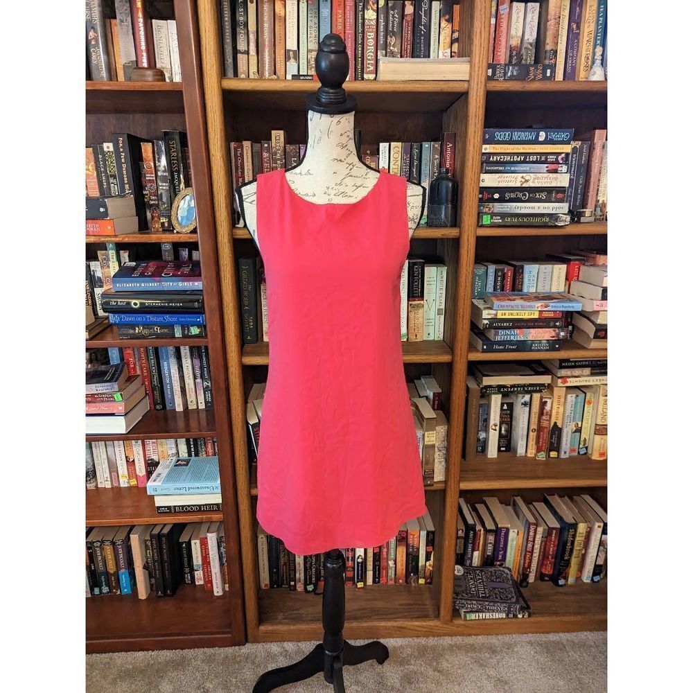 Alice + Olivia Barbie Pink Back Cutout Silk Mini Shift Dress Sz S Euc